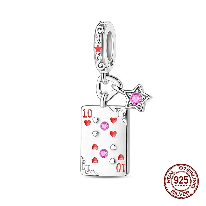 925 Sterling Silver Tarot Hourglass Bead Charm For Bracelet