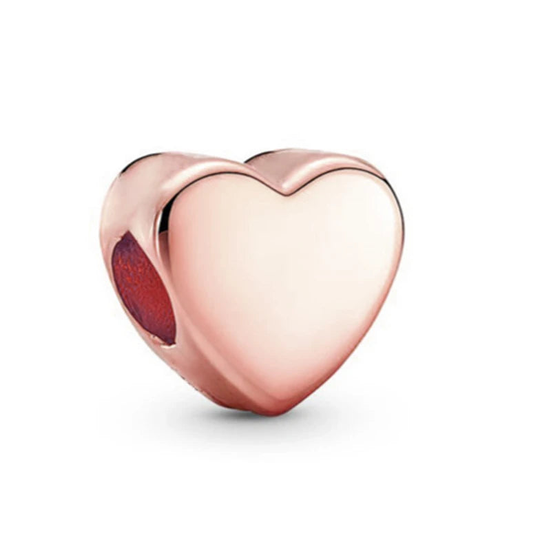 Sparkling Rose Gold Family Tree & Flower Charm Bead for European Silver Bracelet YY1495