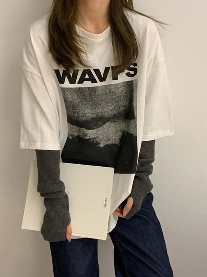 Dozw Womens Oversized T Shirt Harajuku Streetwear Tee