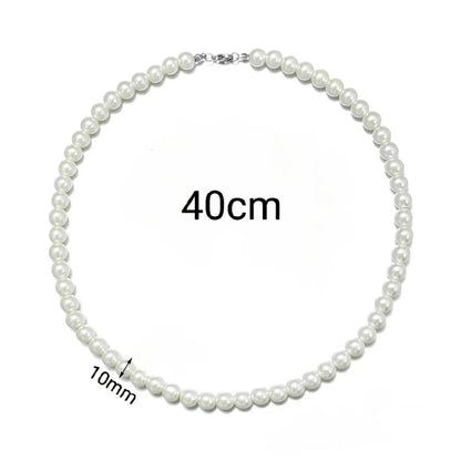 Elegant Unisex Pearl Necklace Handmade Bead Strand for Weddings and Banquets 2024 Trend