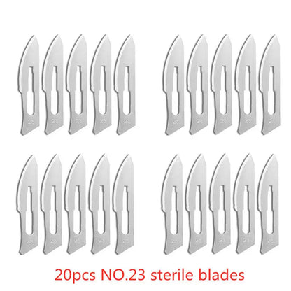 20-100pcs Top-Rated Carbon Steel Surgical Blades for DIY Phone Repair & Grooming 20pcs NO.23