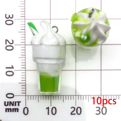 3D Ice Cream Resin Charms Set for DIY Jewelry Crafting