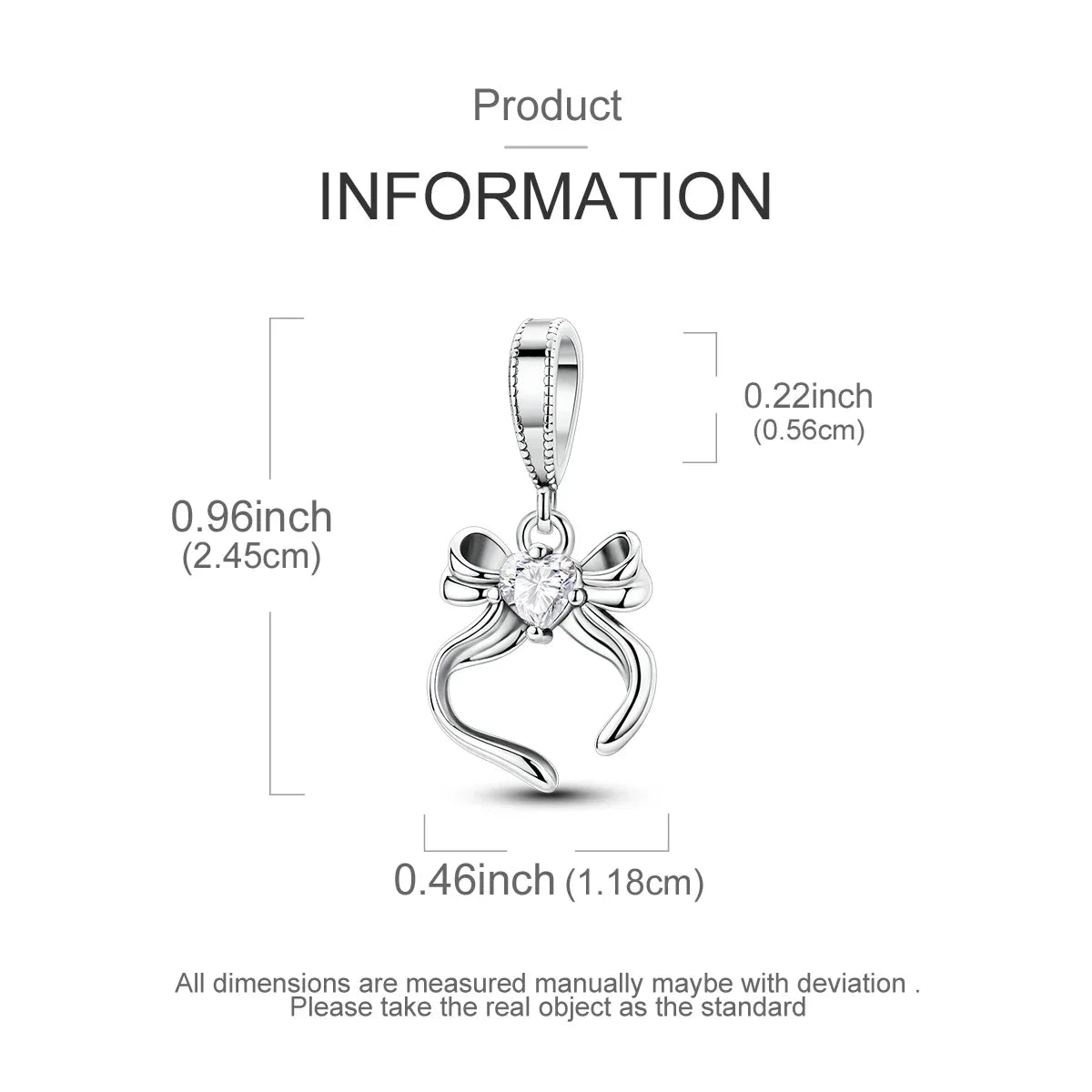 Original 925 Sterling Silver Heart Bow Mom Charm with Zircon for Women DIY Bracelets and Necklaces Fine Birthday and Mothers Day Jewelry Gift