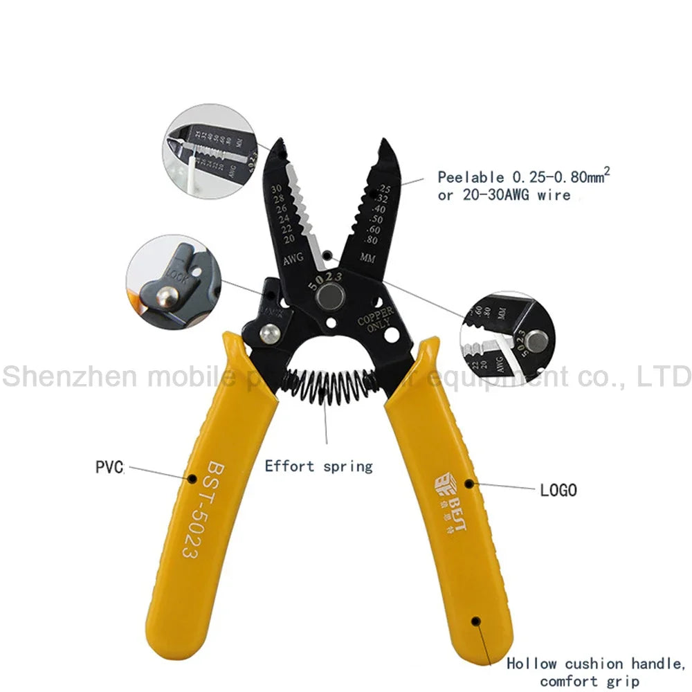 BST-5023 Precision Wire Stripper - User-Friendly Tool for 20-30 AWG Copper Cables