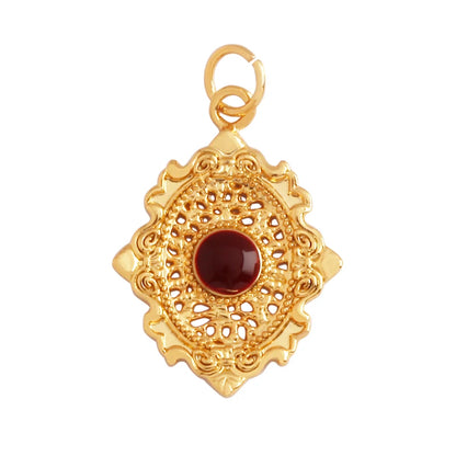 Gold-Plated Celestial Moon Star Charm Pendant with Cubic Zirconia for Jewelry Making