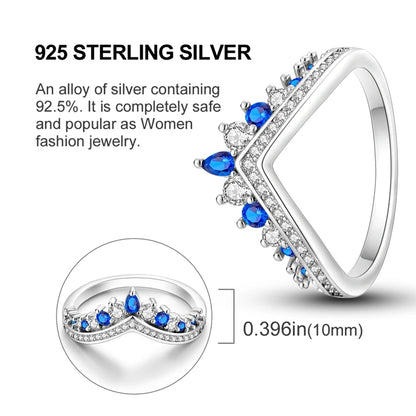 925 Sterling Silver Heart and Moon Zircon Engagement Ring for Women SER112
