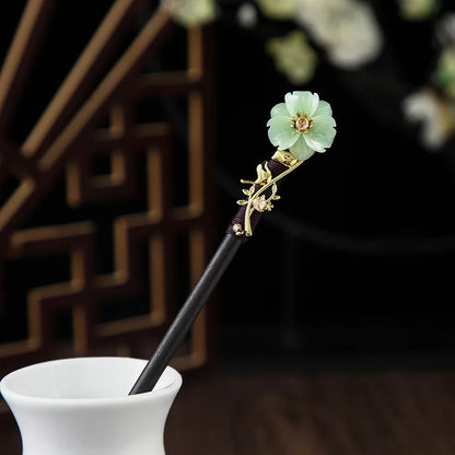 Vintage 2024 Wooden Hair Stick With Tassel Chinese Winding Flower Hairpin