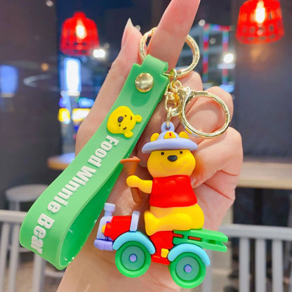 Kawaii Anime Disney Keychain Set Featuring Mickey Mouse, Minnie, Lilo & Stitch