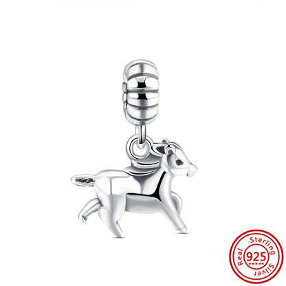 Silver Animal Hearts Infinity Crown Bead Charms Bracelet for Women 925 Sterling Silver Jewelry Y104