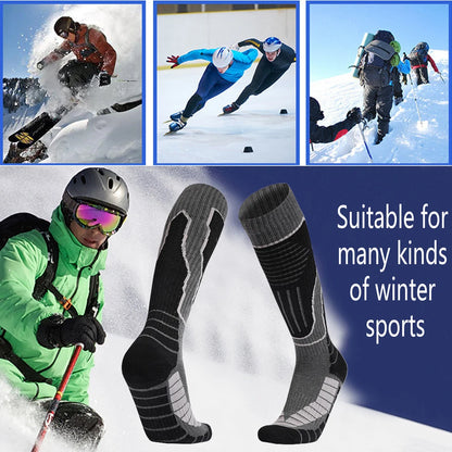 Men Thick Cotton Ski Socks Knee High Thermal Outdoor