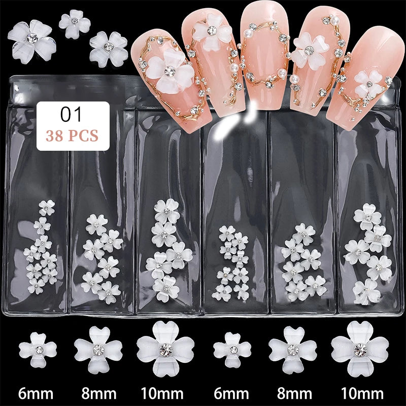 Kawaii Lollypop 3D Nail Art Charms Set with Resin Butterfly and Bear Rhinestones