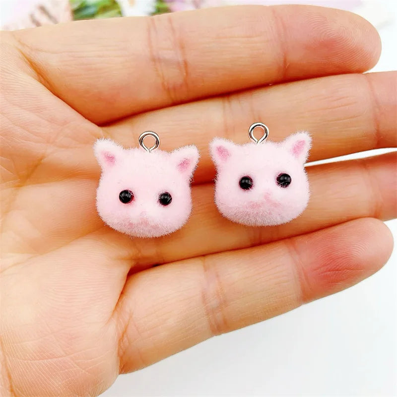 Charming Resin Cat Pendant Set for DIY Jewelry Creations