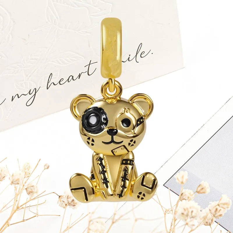 Sparkling Gold Safety Chain Infinity Snake Charm Beads