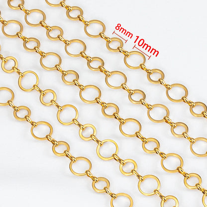 Stainless Steel Circle Link Chain for DIY Jewelry Making Necklace and Bracelet Supplies