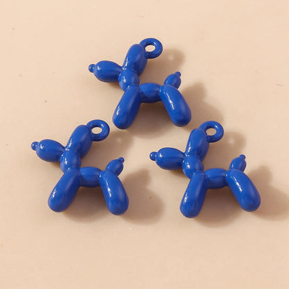 Vibrant 3D Balloon Dog Charms Set for Creative Jewelry Design