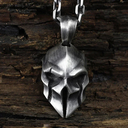 Handcrafted Skull Roman Helmet Pendant Necklace for Men