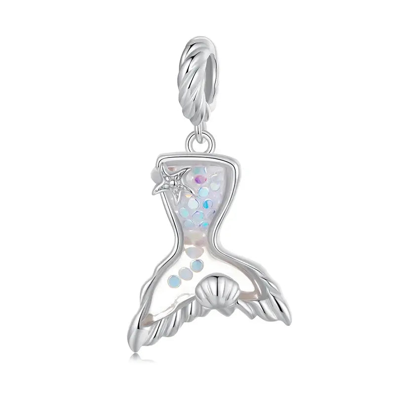 WOSTU 925 Sterling Silver Aurora Butterfly Heart Charm Beads with CZ Stones SCC2943