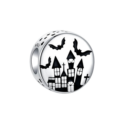 925 Sterling Silver Halloween Charms Pumpkin Ghost Witch Hat Pendant Beads for DIY Bracelet Necklace