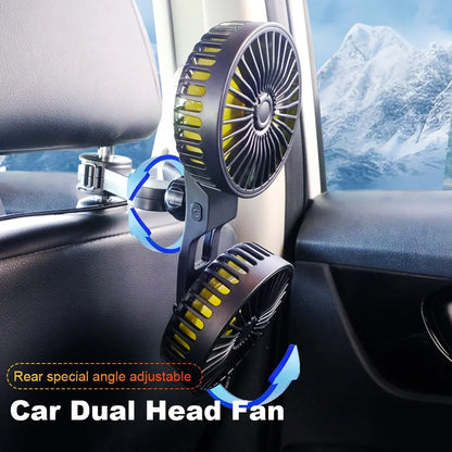 Car Seat Back Fan USB Automotive Fan 360 Degree Cooler