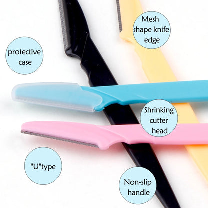 Portable 3/4/10Pcs Eyebrow Trimmer Face Blade Shaver Tools