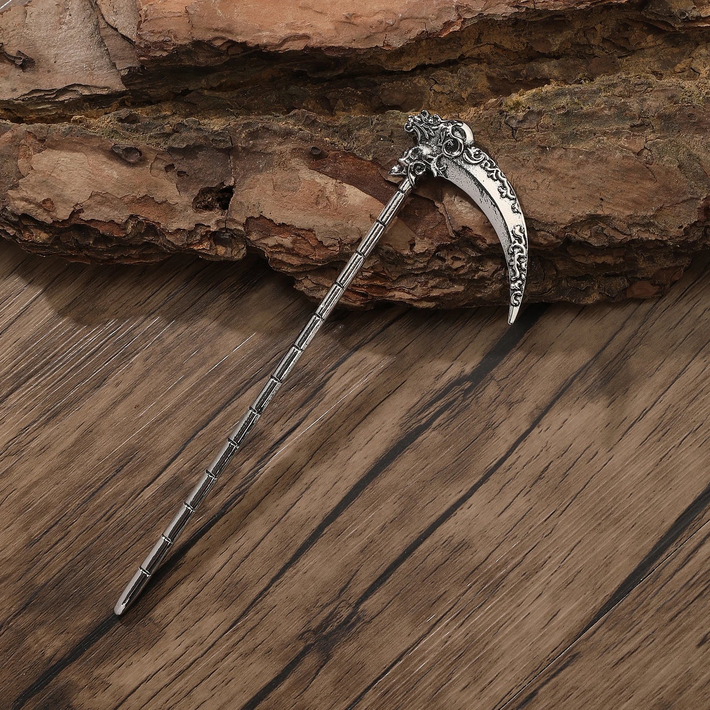 Viking Skull Death Sickle Hairpin Rock Punk Fashion Alloy Hair Stick