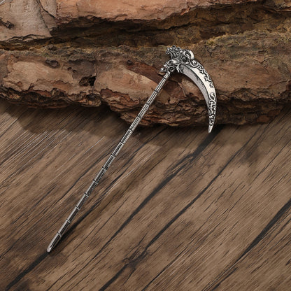 Viking Skull Death Sickle Hairpin Rock Punk Fashion Alloy Hair Stick