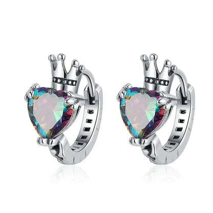 Elegant 925 Sterling Silver Zircon Stud Earrings for Women's Wedding and Engagement