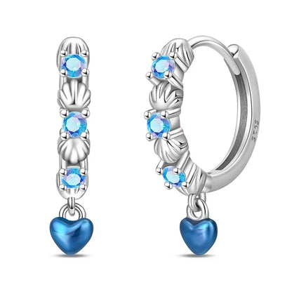925 Sterling Silver Tulip Hoop Earrings with Dragonfly Firefly Bow Shell Conch and Turtle Designs Fine Jewelry Gifts for Women