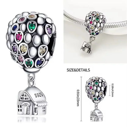 925 Sterling Silver Purple Star Animal Heart Flower Charms Beads for DIY Necklace and Bracelet Jewelry Gift
