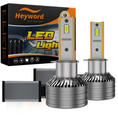 Heyword 2Pcs 4300K Canbus Led Headlight Bulbs H7 H4 H11