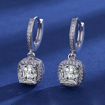 Sterling Silver CZ Crystal Plant Stud Earrings for Women and Teens