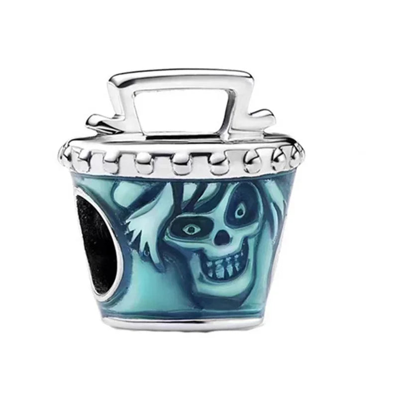 925 Sterling Silver Halloween Charms Pumpkin Ghost Witch Hat Pendant Beads for DIY Bracelet Necklace