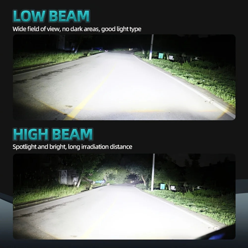 4pcs H3 H8 H9 H11 LED Headlight Bulbs for Polaris Slingshot 2015 to 2019 High Low Beam 6000K White Plug and Play 12 to 24 Volt