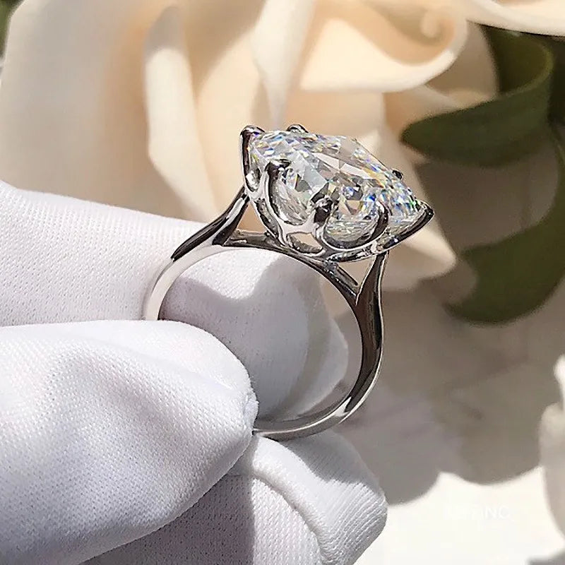 Fashion Anniversary Ring 925 Sterling Silver Moissanite Wedding Band for Women and Men