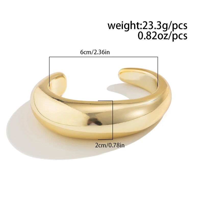 Chic Irregular Cuff Bracelets for Women in Glossy Gold and Silver - Fashion Statement Bangle Jewelry