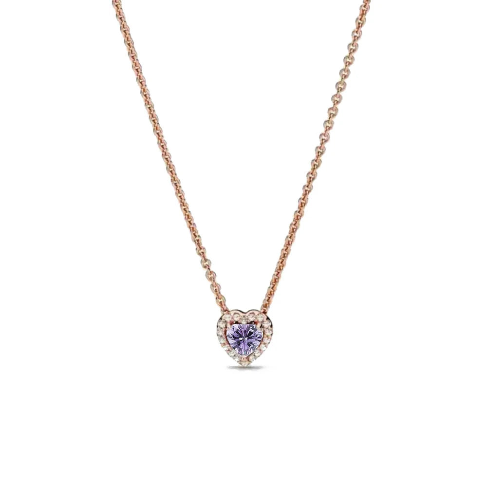 Zircon Love Heart Pendant Necklace Top Rated DIY Jewelry Charm for Women B6007