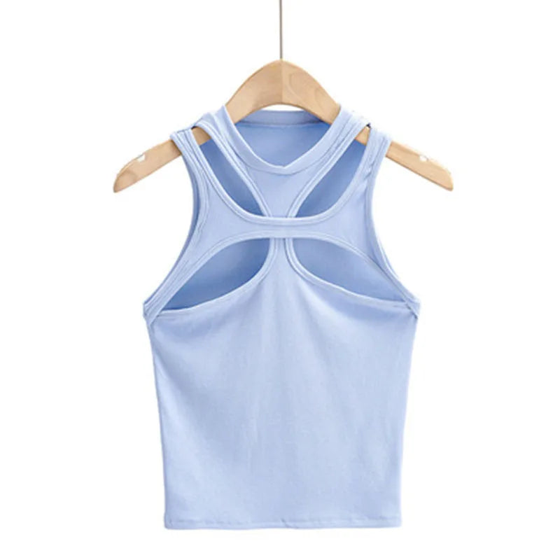 Dozw Girls Cotton Knit Tank Top Hollow Out Vest Chic Casual