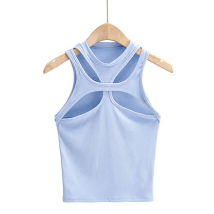 Dozw Girls Cotton Knit Tank Top Hollow Out Vest Chic Casual