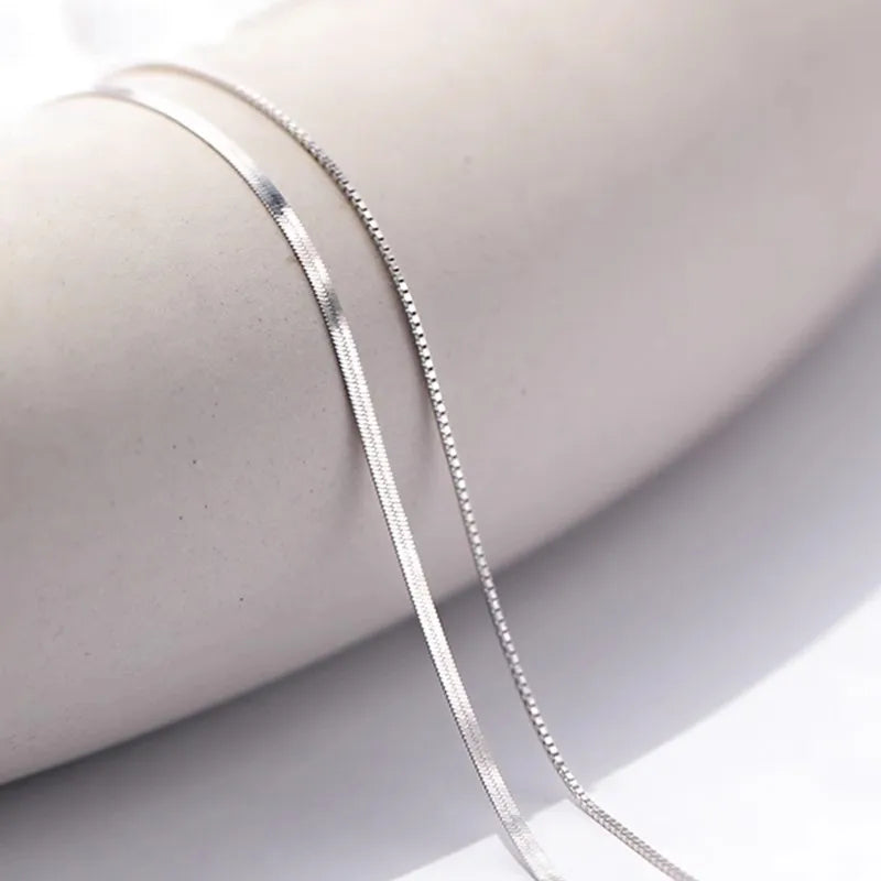 S925 Silver Double Layer Snake Chain Necklace Unique Hip Hop Clavicle Jewelry for Women