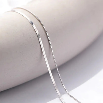 S925 Silver Double Layer Snake Chain Necklace Unique Hip Hop Clavicle Jewelry for Women