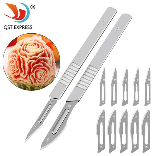 10pcs Carbon Steel Surgical Scalpel Blades + 1 Handle - Top-Rated DIY Cutting Tool for Precision PCB Repair & Animal Surgery