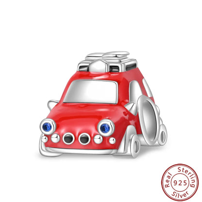 Sterling Silver Sports Car Motorcycle Charm Beads for DIY Jewelry Making PAC995