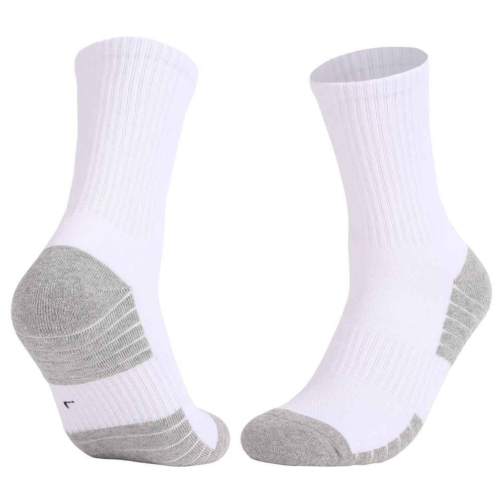 Plus Size Cotton Cycling Crew Socks Thick Towel Antislip