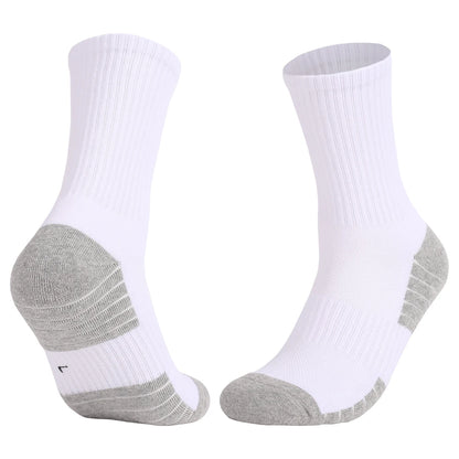 Plus Size Cotton Cycling Crew Socks Thick Towel Antislip