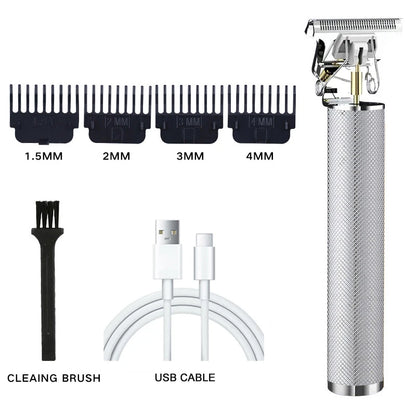 Professional Beard Trimmer Kit T9 Hair Clippers for Men Vintage Shaving Machine with Multiple Nozzles and Long Battery Life