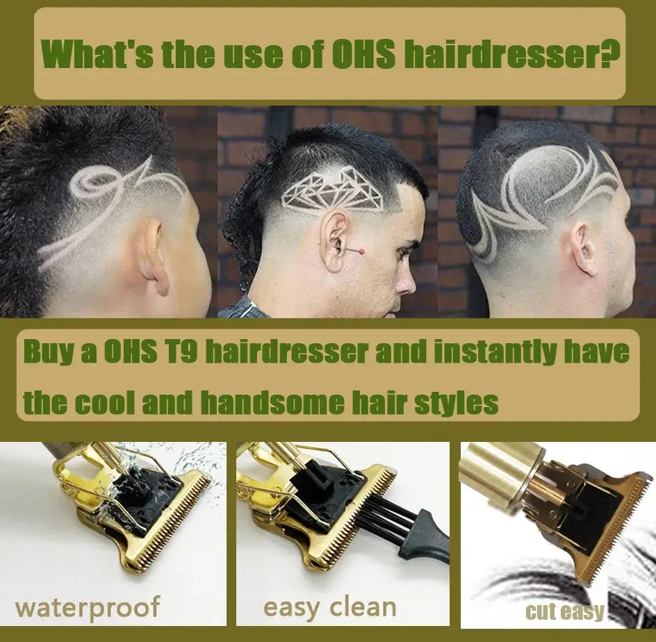OHS Rechargeable Vintage T9 Cordless Hair Clipper Trimmer