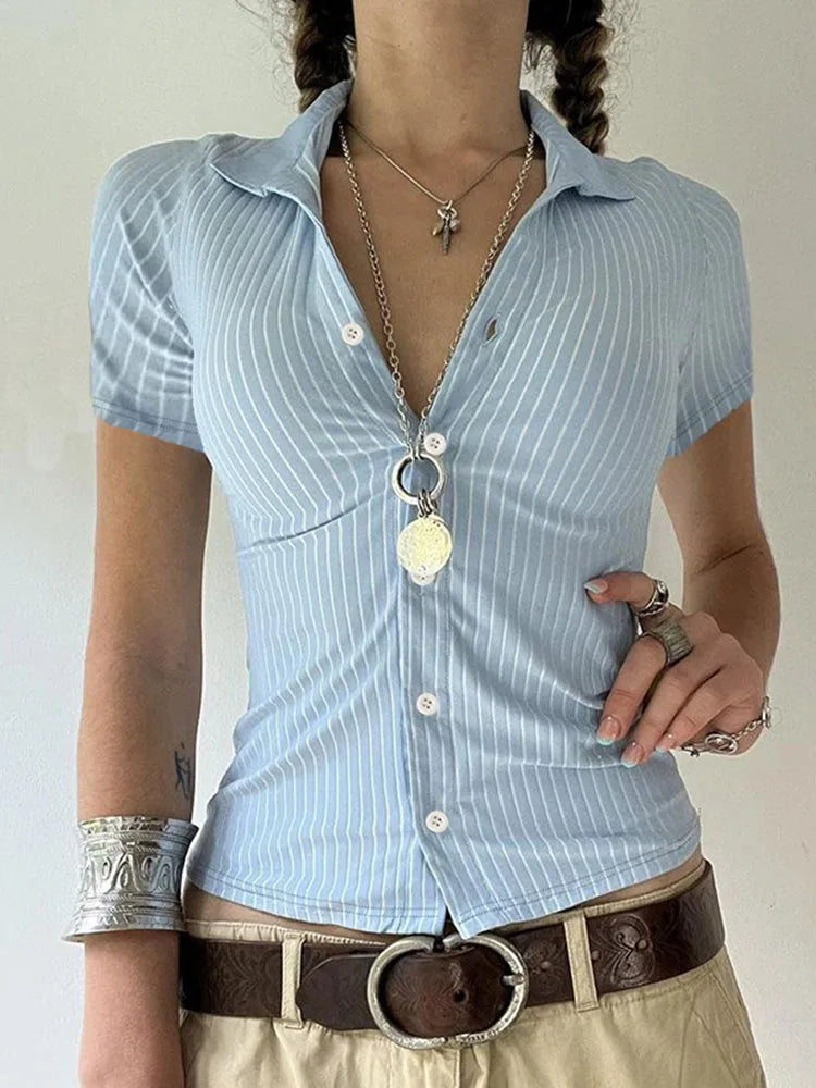Poplin Cropped Shirt With Pockets Women Long Sleeve