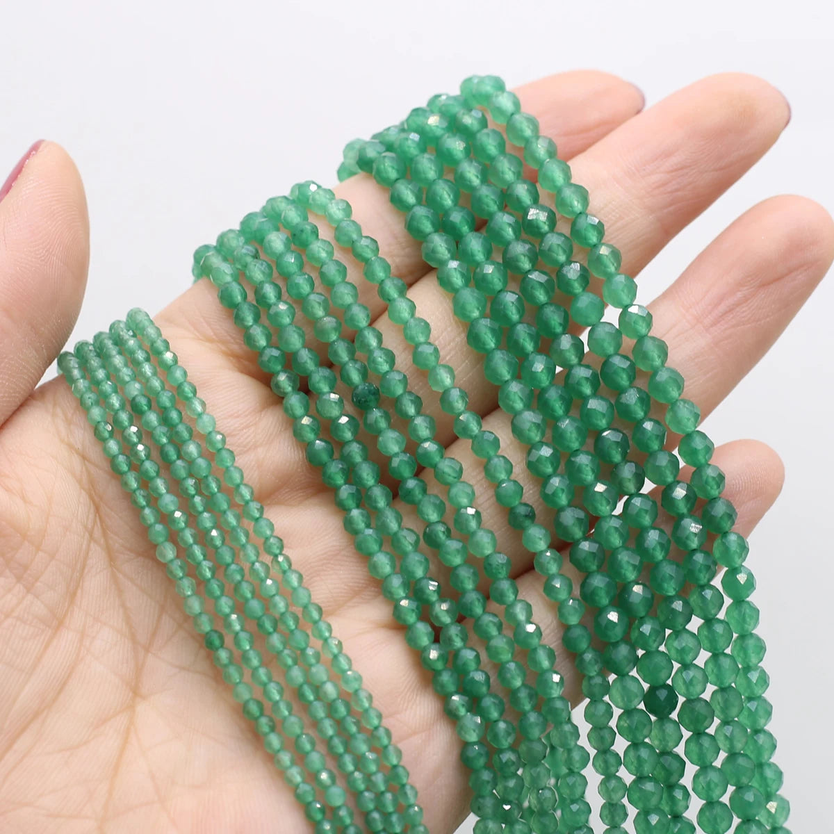 Green Agate Faceted Spacer Beads for DIY Jewelry Making - Necklace and Bracelet Accessories 38cm