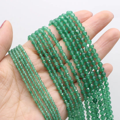 Green Agate Faceted Spacer Beads for DIY Jewelry Making - Necklace and Bracelet Accessories 38cm