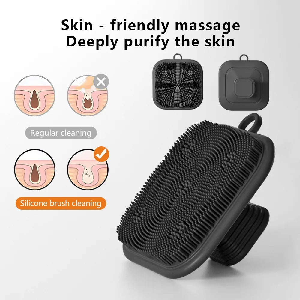 Travel-Friendly 2-in-1 Silicone Brush for Face & Beard Care - Top-Rated Exfoliator